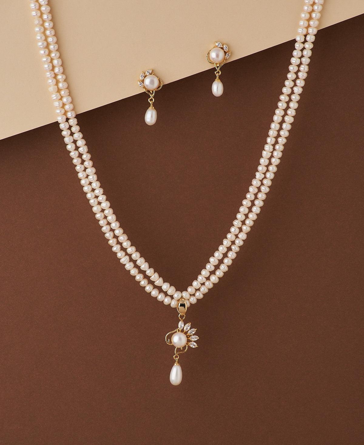 Pretty Real Pearl Necklace Set - Chandrani Pearls