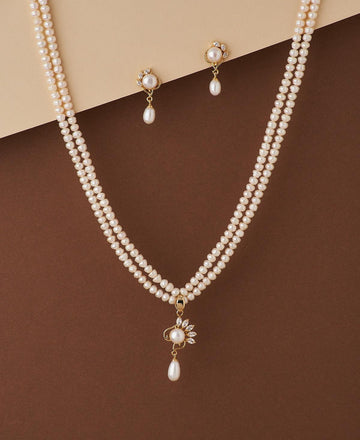 Pretty Real Pearl Necklace Set - Chandrani Pearls
