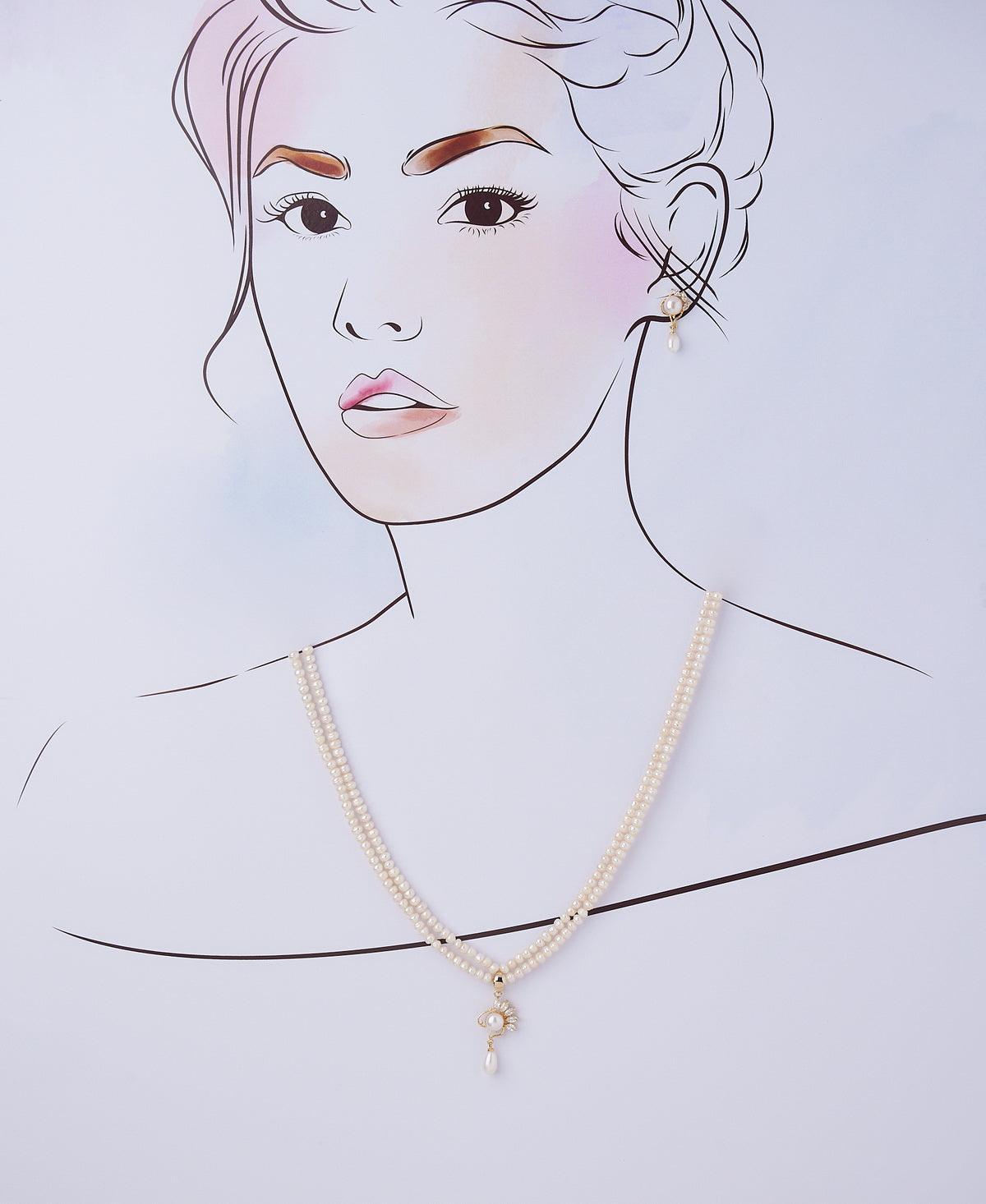 Pretty Real Pearl Necklace Set - Chandrani Pearls
