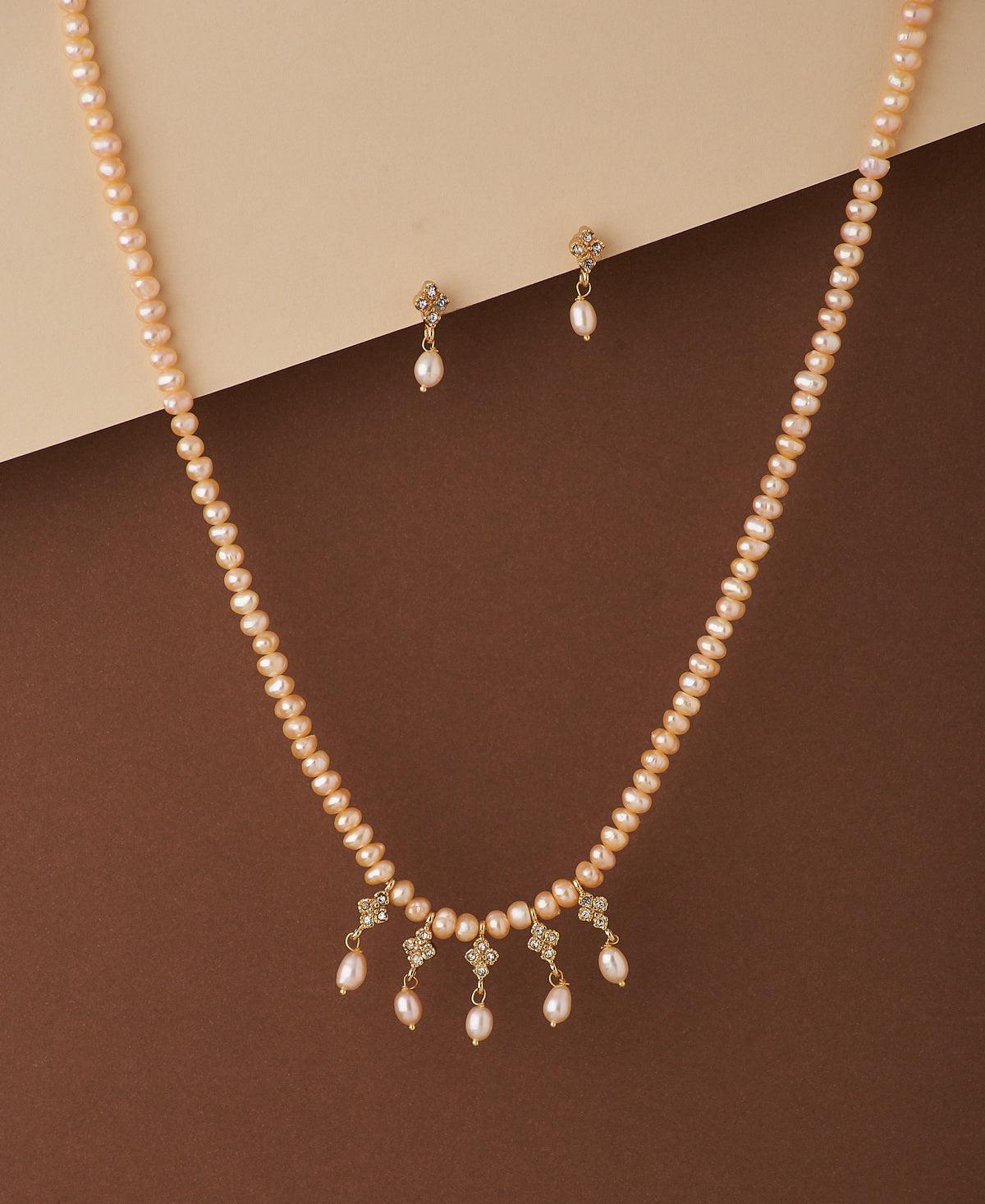 Pretty Real Pearl Necklace Set - Chandrani Pearls