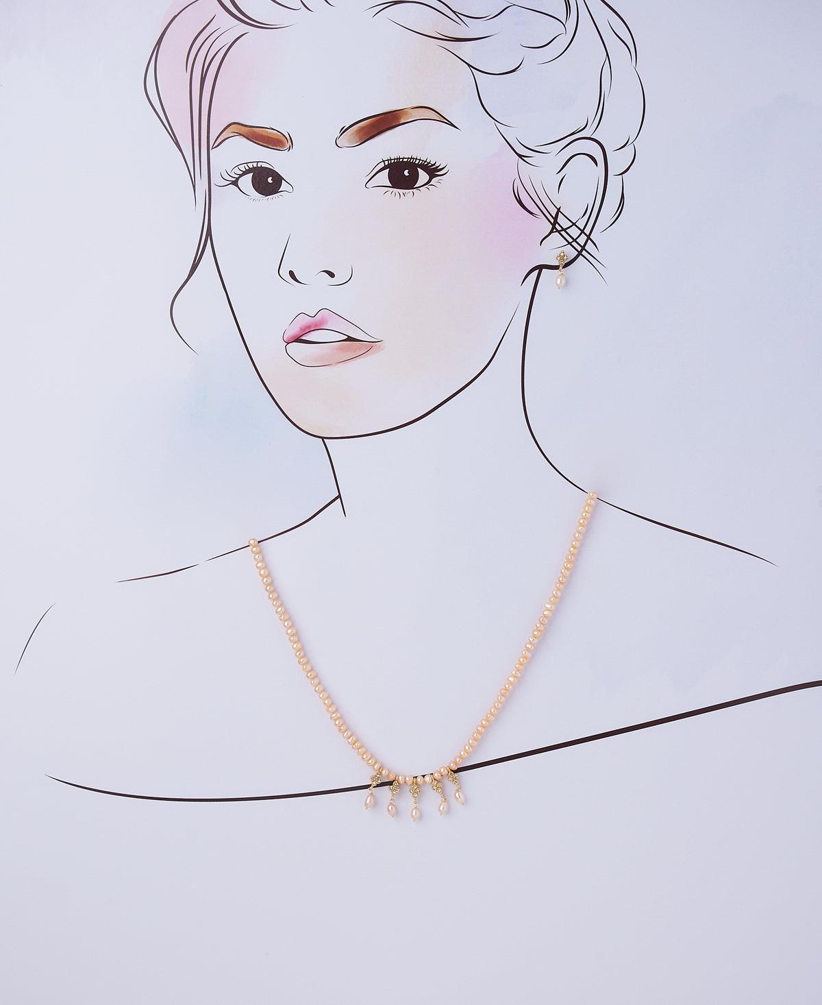 Pretty Real Pearl Necklace Set - Chandrani Pearls