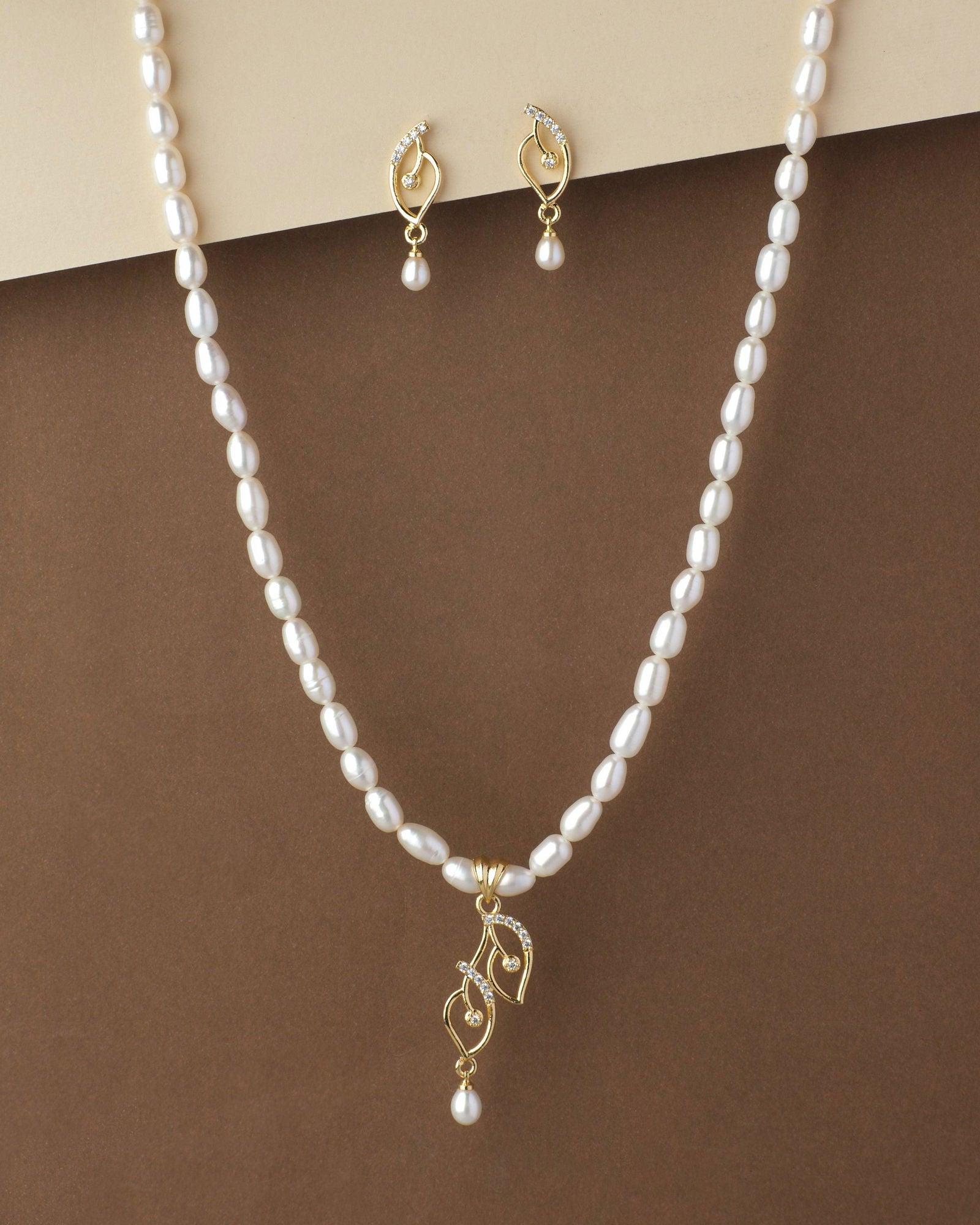 Pretty Real Pearl Necklace Set - Chandrani Pearls