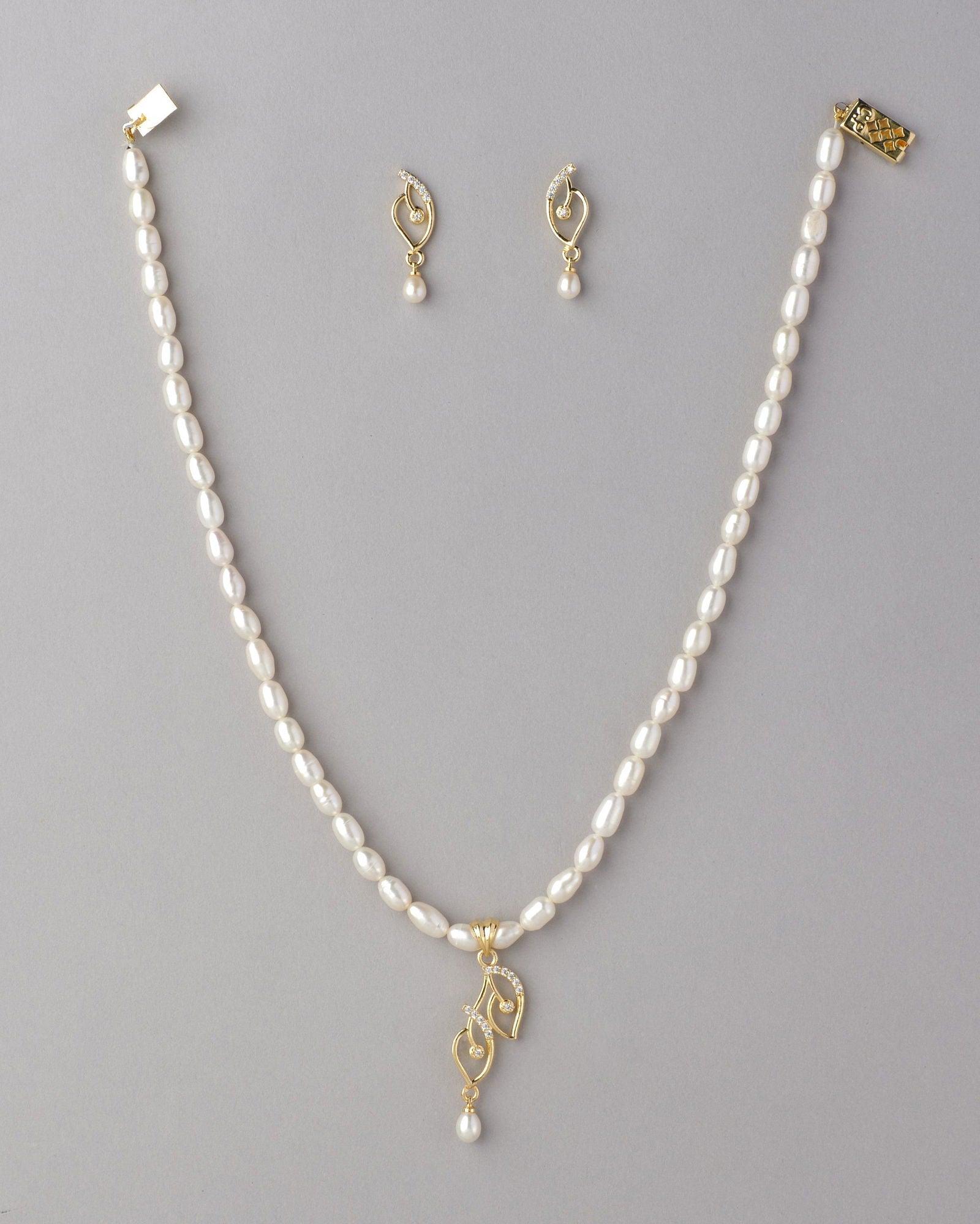 Pretty Real Pearl Necklace Set - Chandrani Pearls
