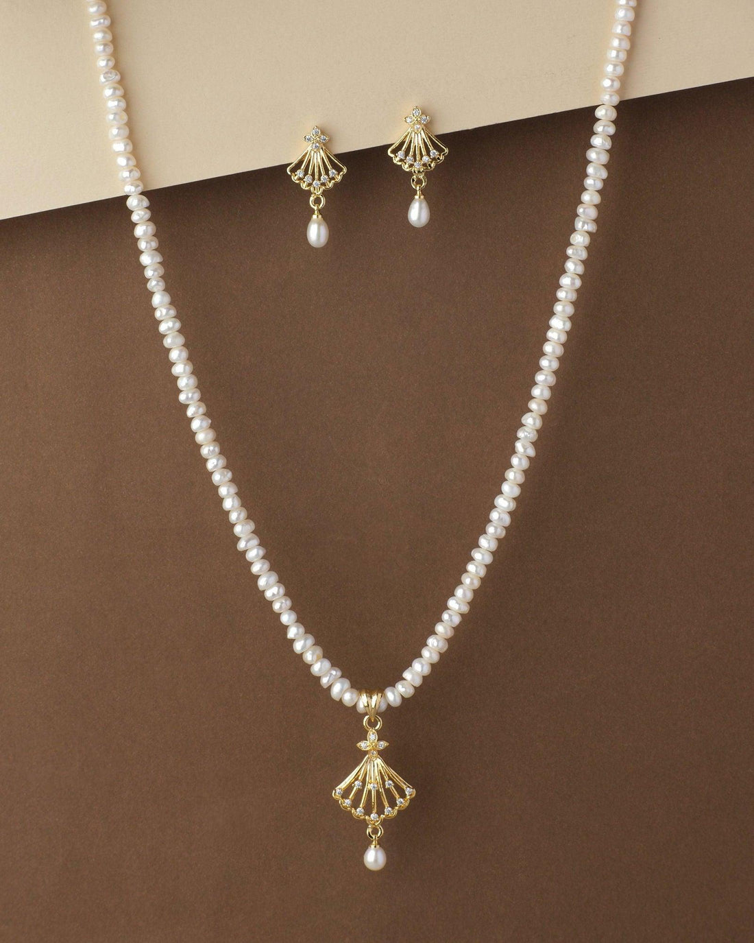 Pretty Real Pearl Necklace Set - Chandrani Pearls