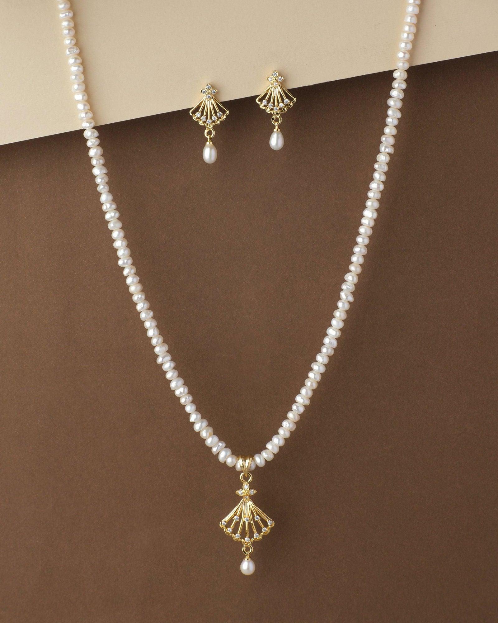 Pretty Real Pearl Necklace Set - Chandrani Pearls