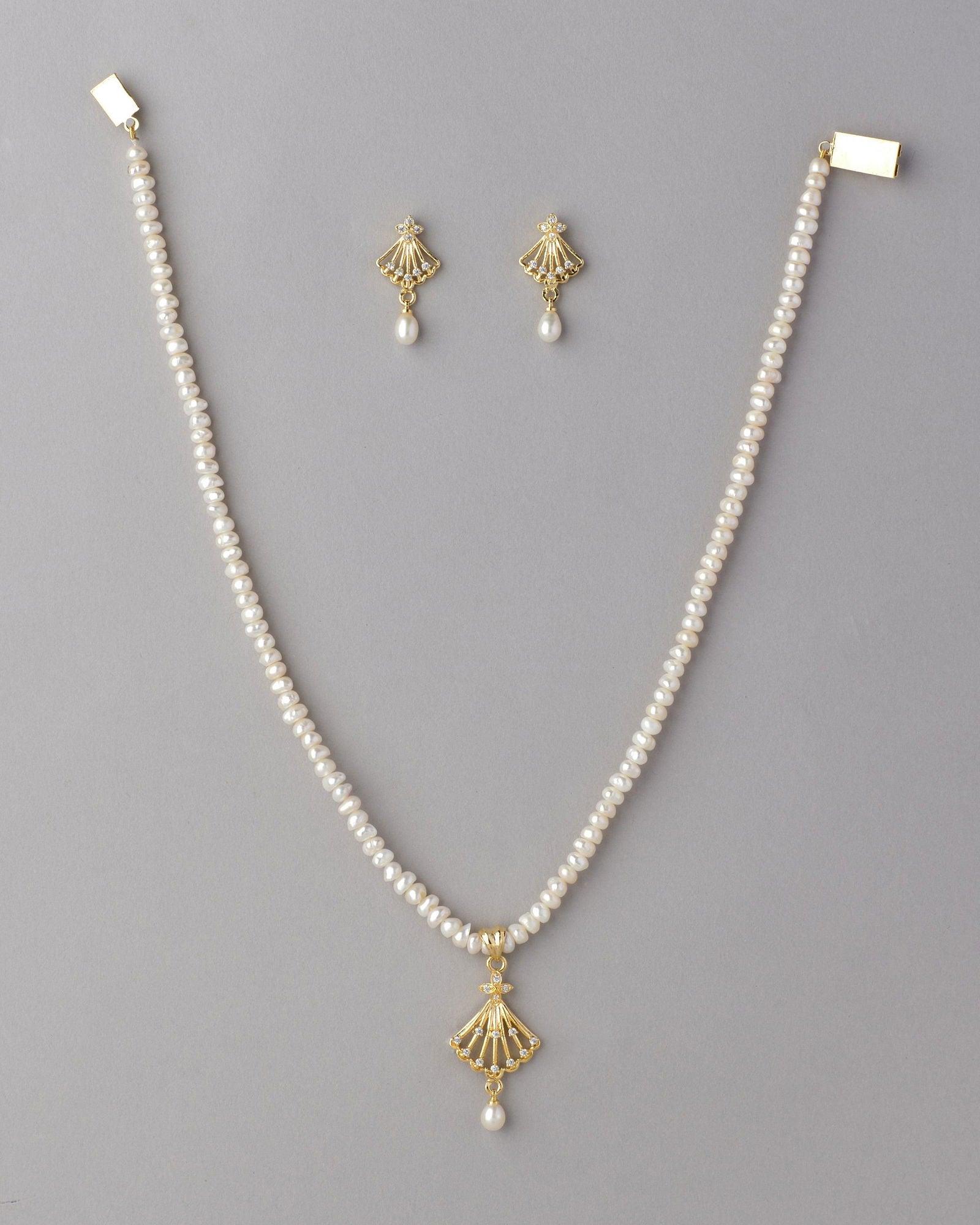 Pretty Real Pearl Necklace Set - Chandrani Pearls