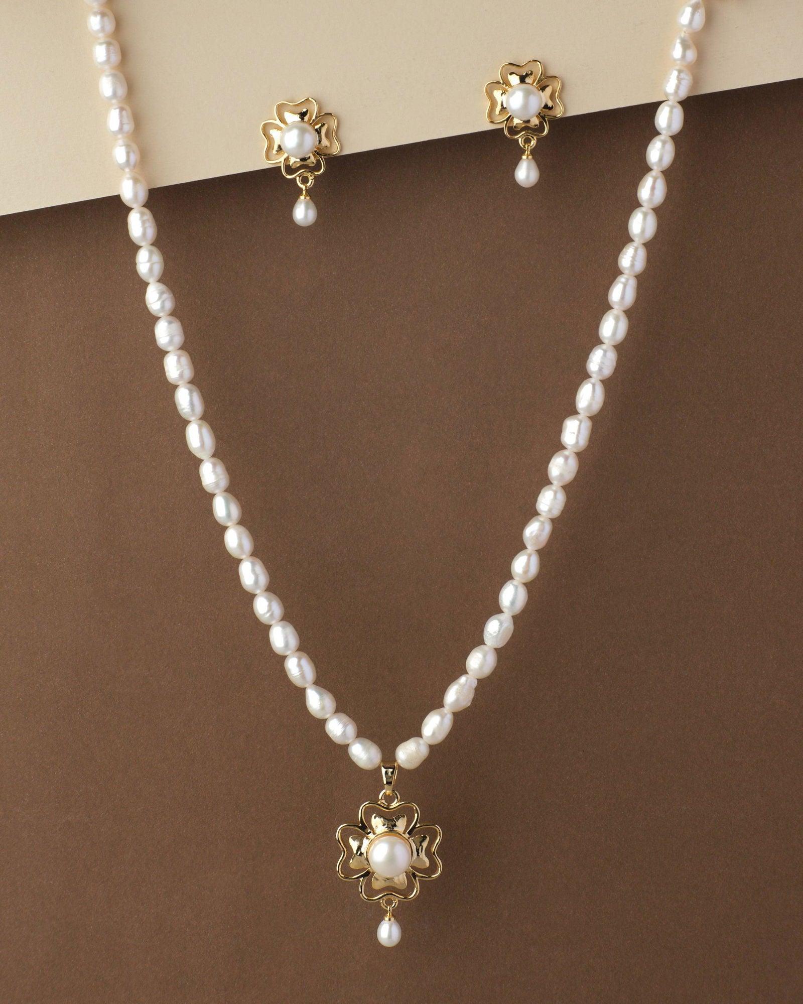Pretty Real Pearl Necklace Set - Chandrani Pearls