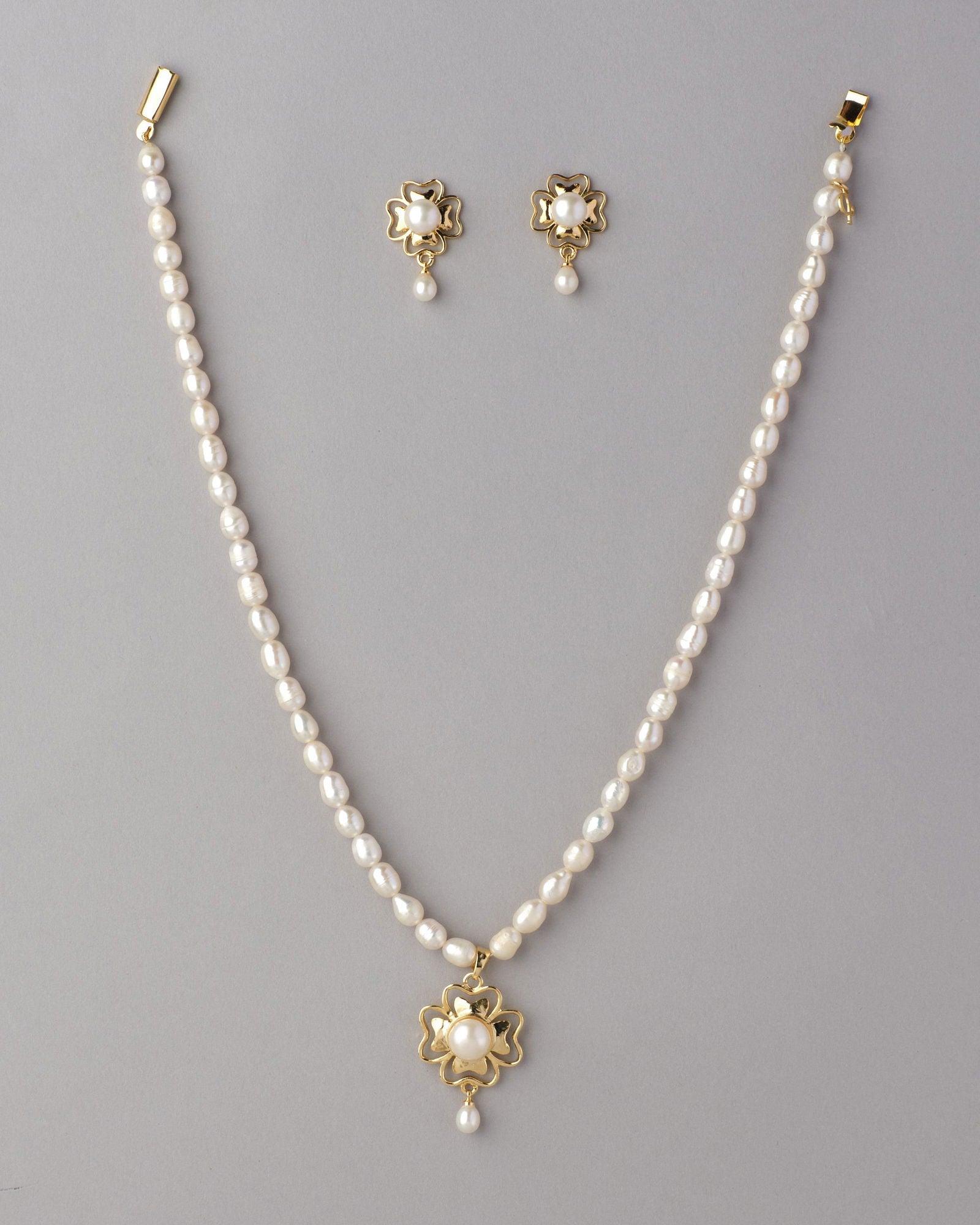Pretty Real Pearl Necklace Set - Chandrani Pearls