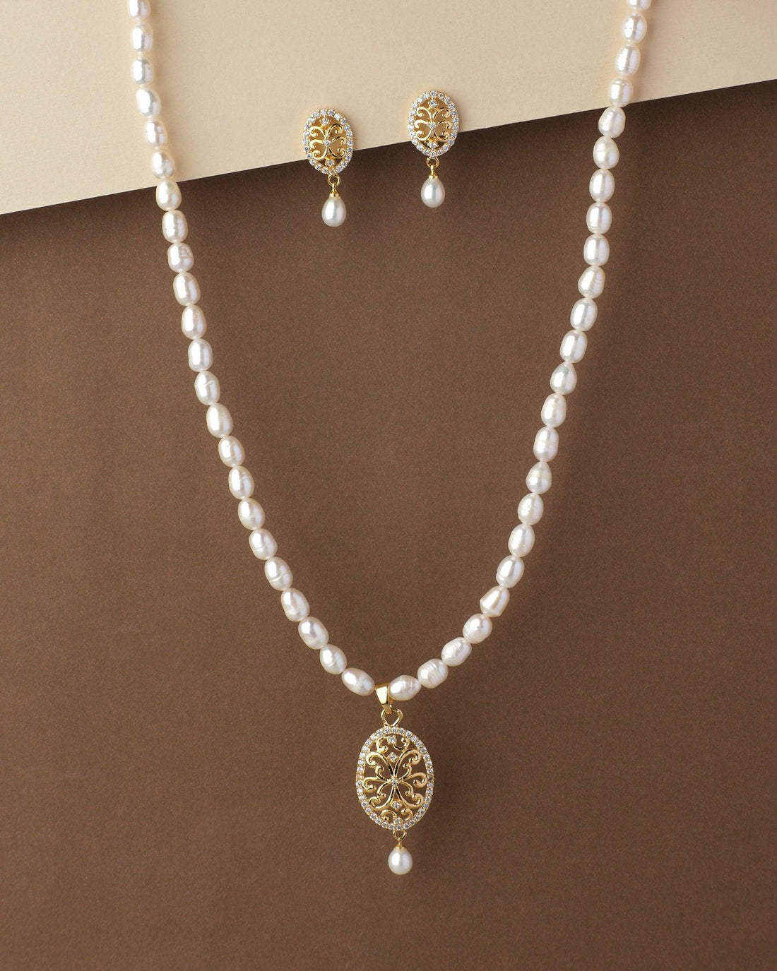 Pretty Real Pearl Necklace Set - Chandrani Pearls