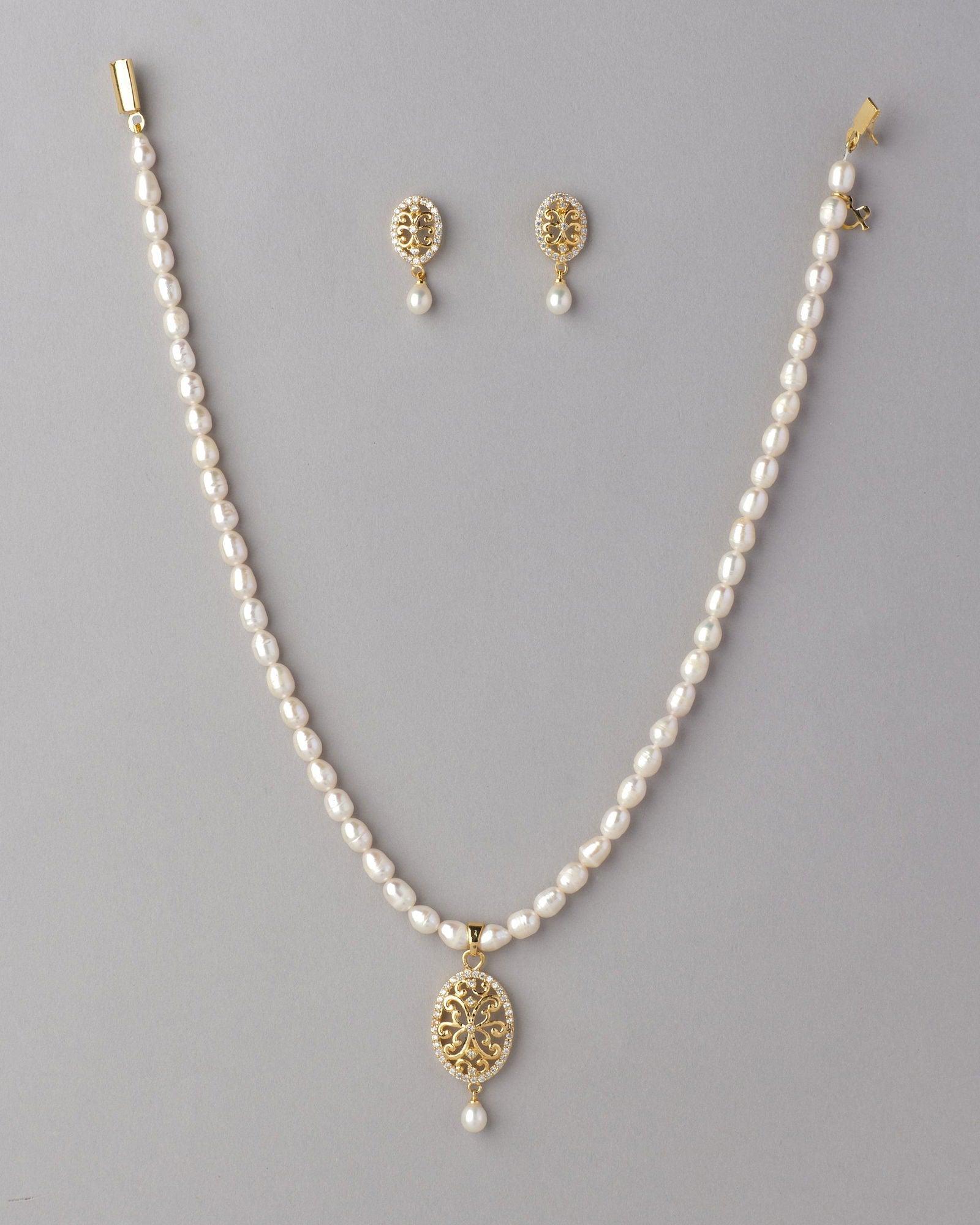 Pretty Real Pearl Necklace Set - Chandrani Pearls