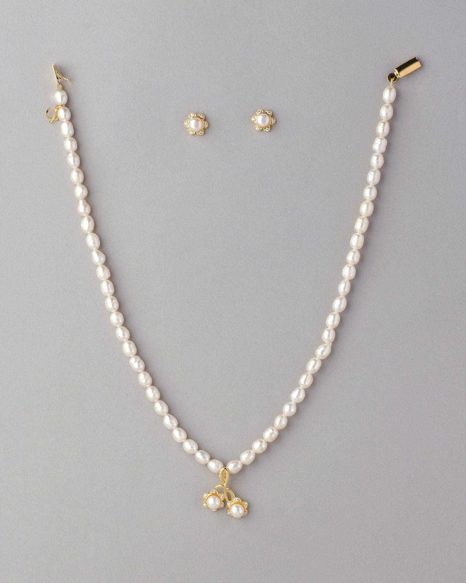 Pretty Real Pearl Necklace Set - Chandrani Pearls