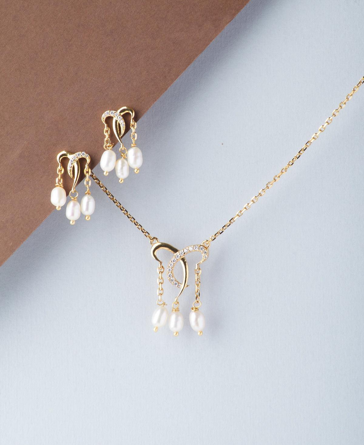 Pretty Silver Stone Studded Set - Chandrani Pearls