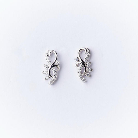 Pretty Silver Stud Earring - Chandrani Pearls