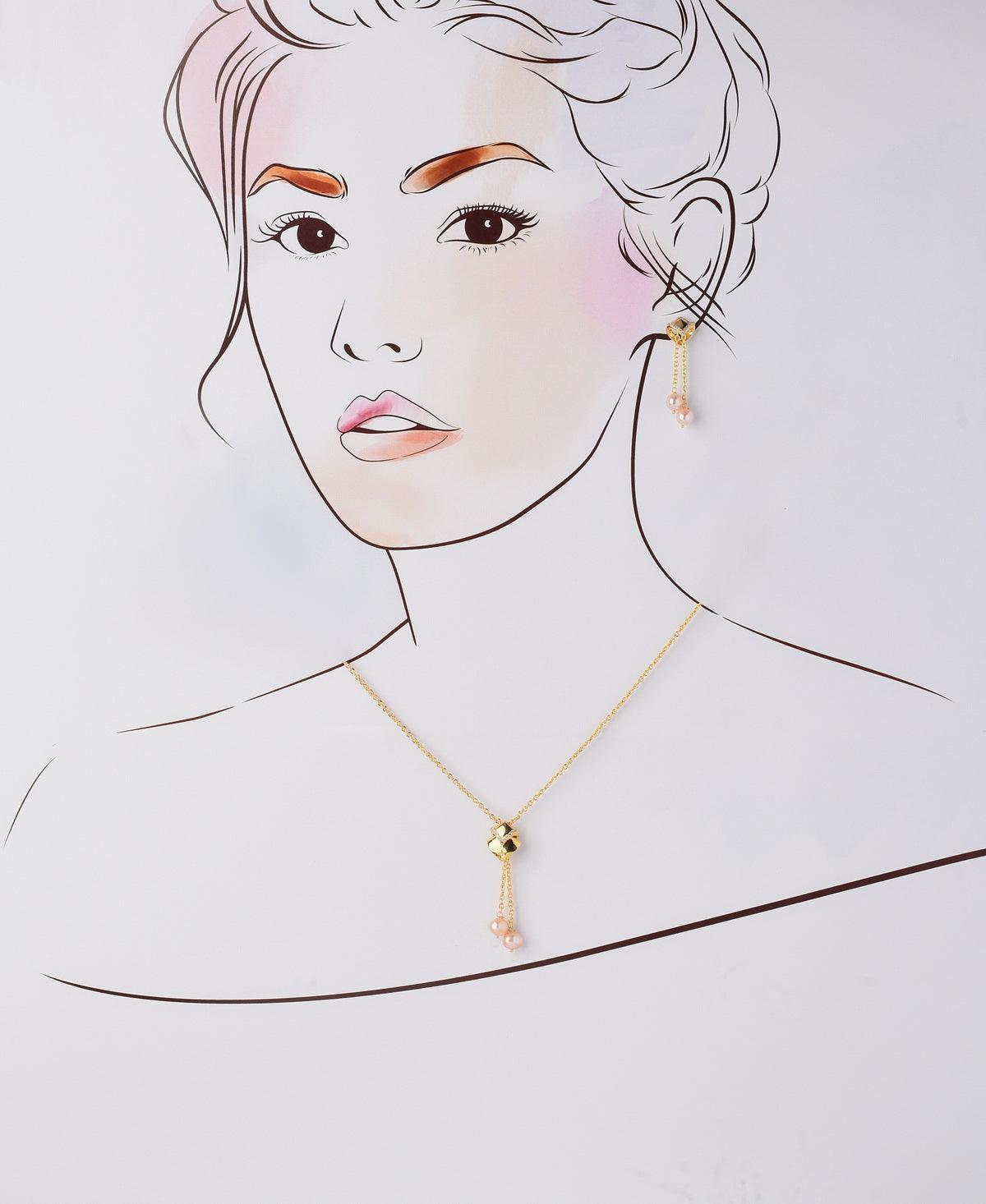 Pretty Stone Studded Chain Set - Chandrani Pearls
