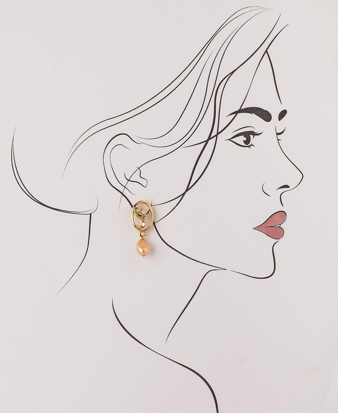 Pretty Stone Studded Pearl Hang Earring - Chandrani Pearls
