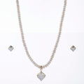 Pretty Stone Studded Pearl Necklace Set - Chandrani Pearls