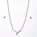 Pretty Stone Studded Pearl Necklace Set - Chandrani Pearls