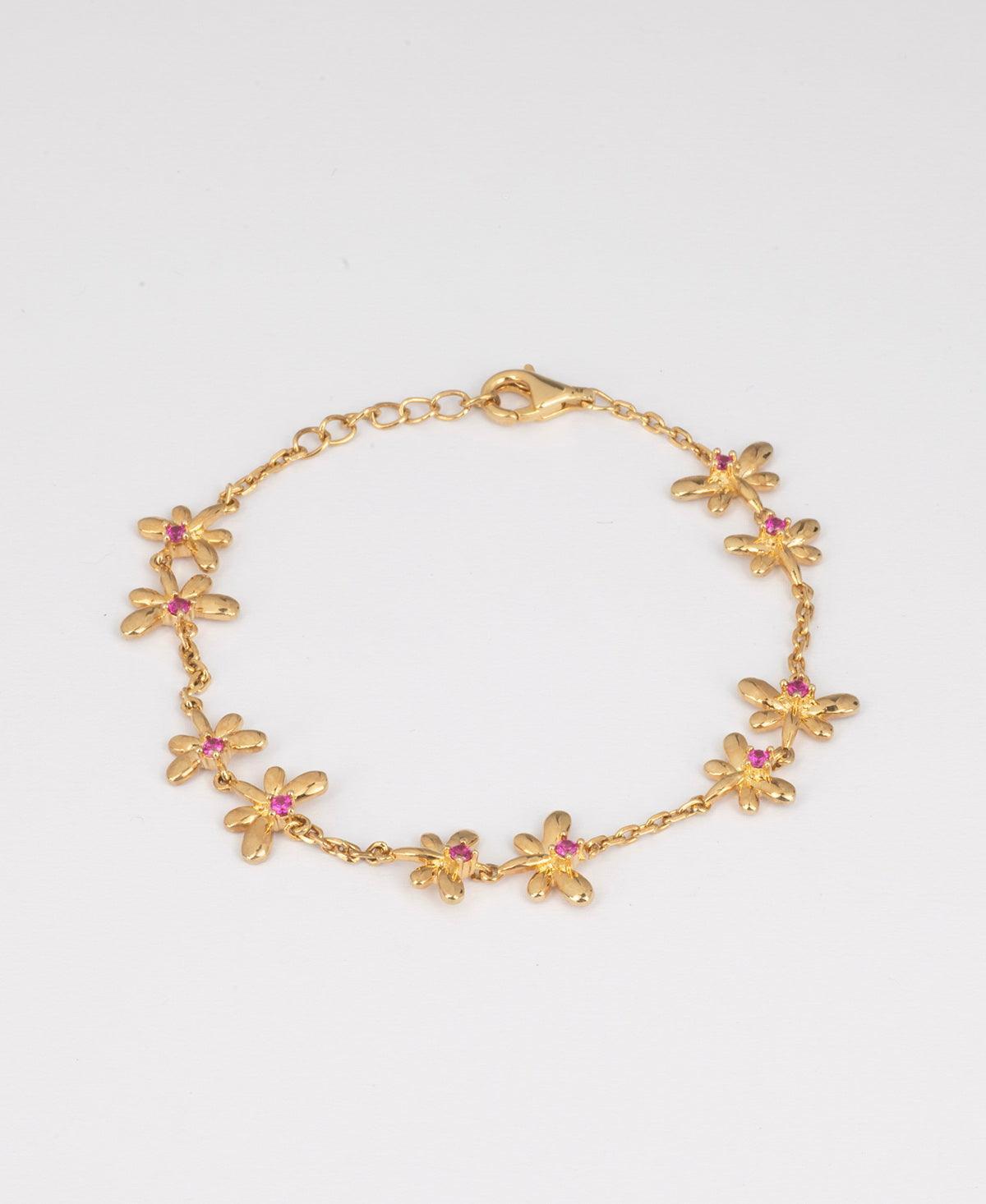 Pretty Stone Studded Silver Bracelet - Chandrani Pearls