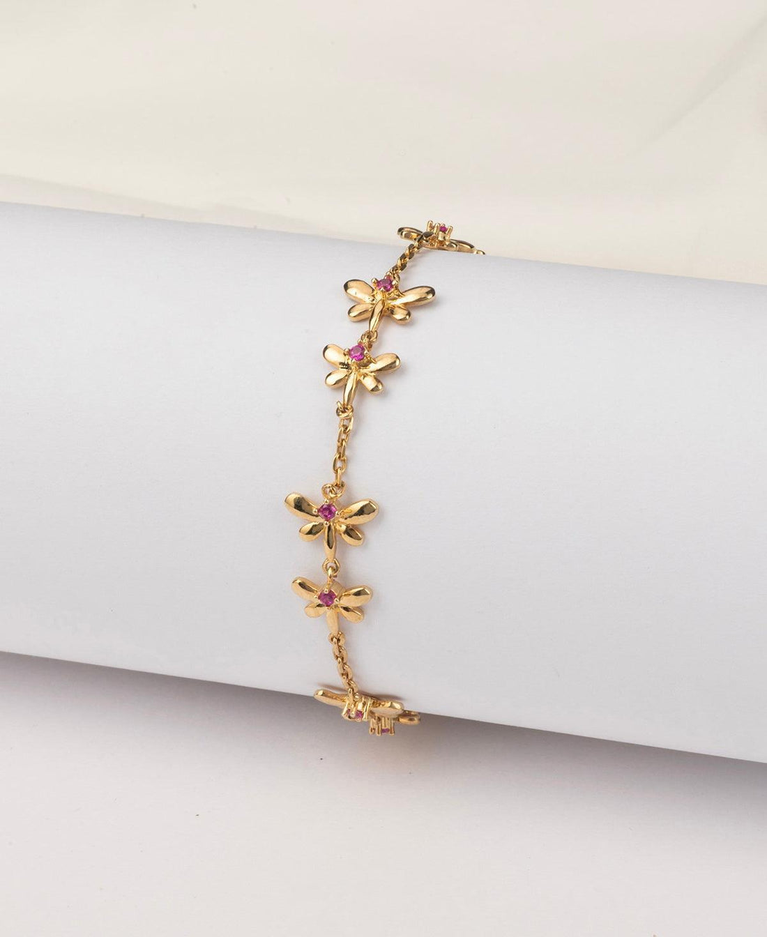 Pretty Stone Studded Silver Bracelet - Chandrani Pearls