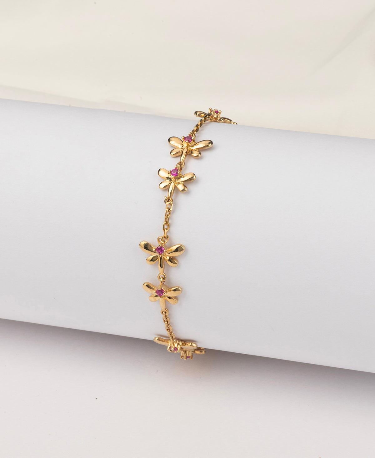 Pretty Stone Studded Silver Bracelet - Chandrani Pearls