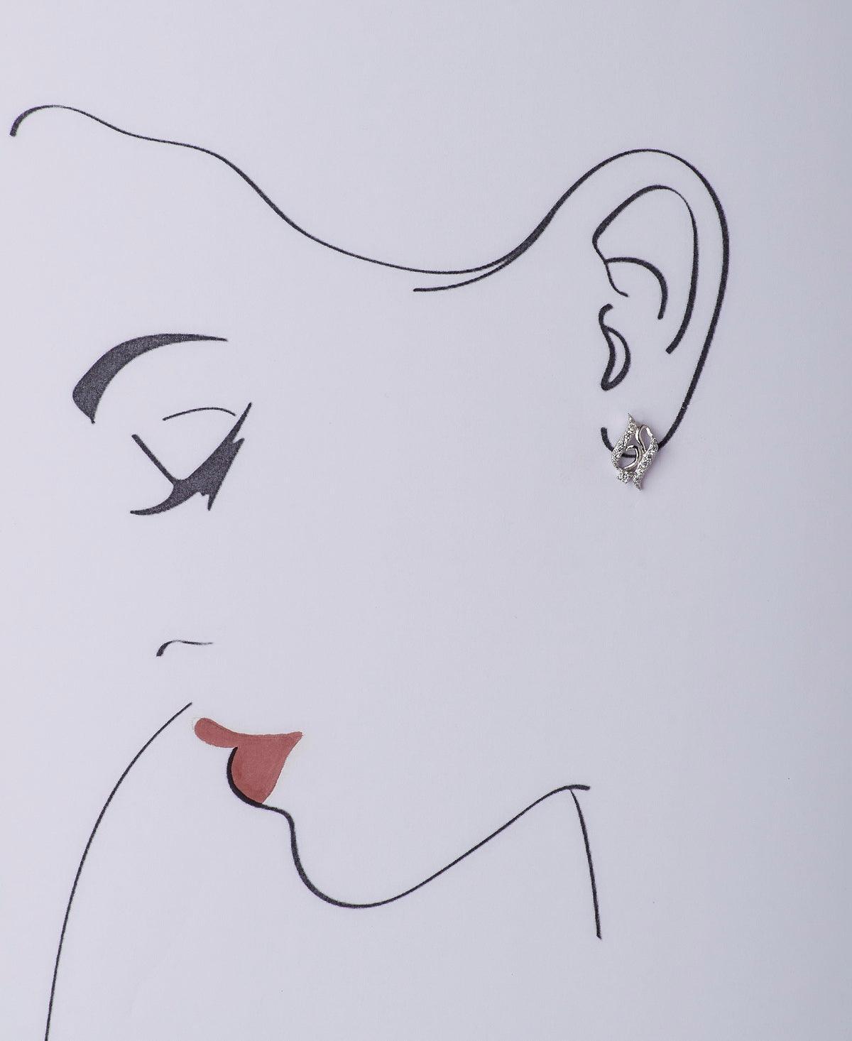 Pretty Stone Studded Silver Earring - Chandrani Pearls