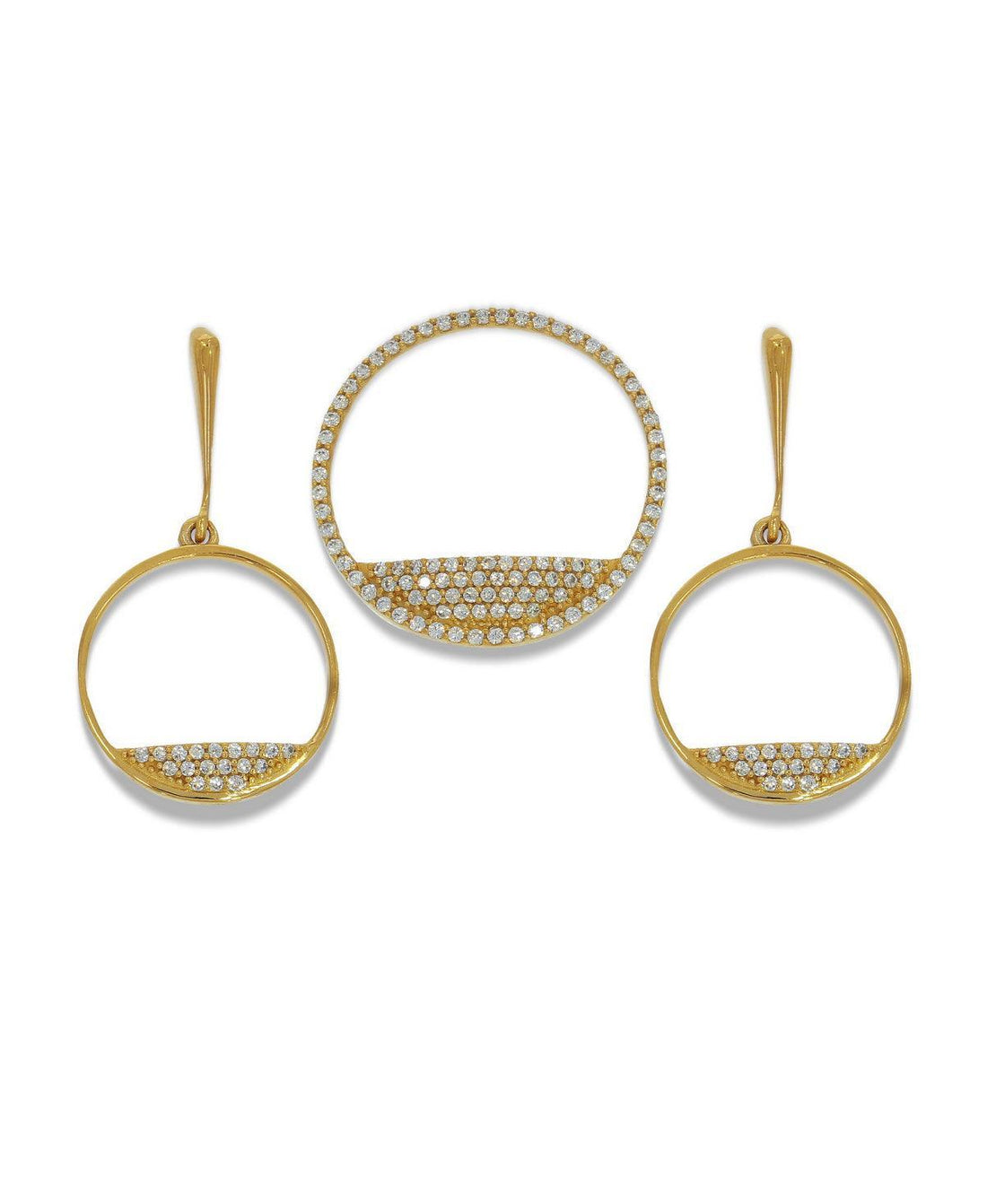 Pretty Stone Studded Silver Pendant Set - Chandrani Pearls