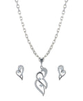 Pretty Stone Studded Silver Pendant Set - Chandrani Pearls