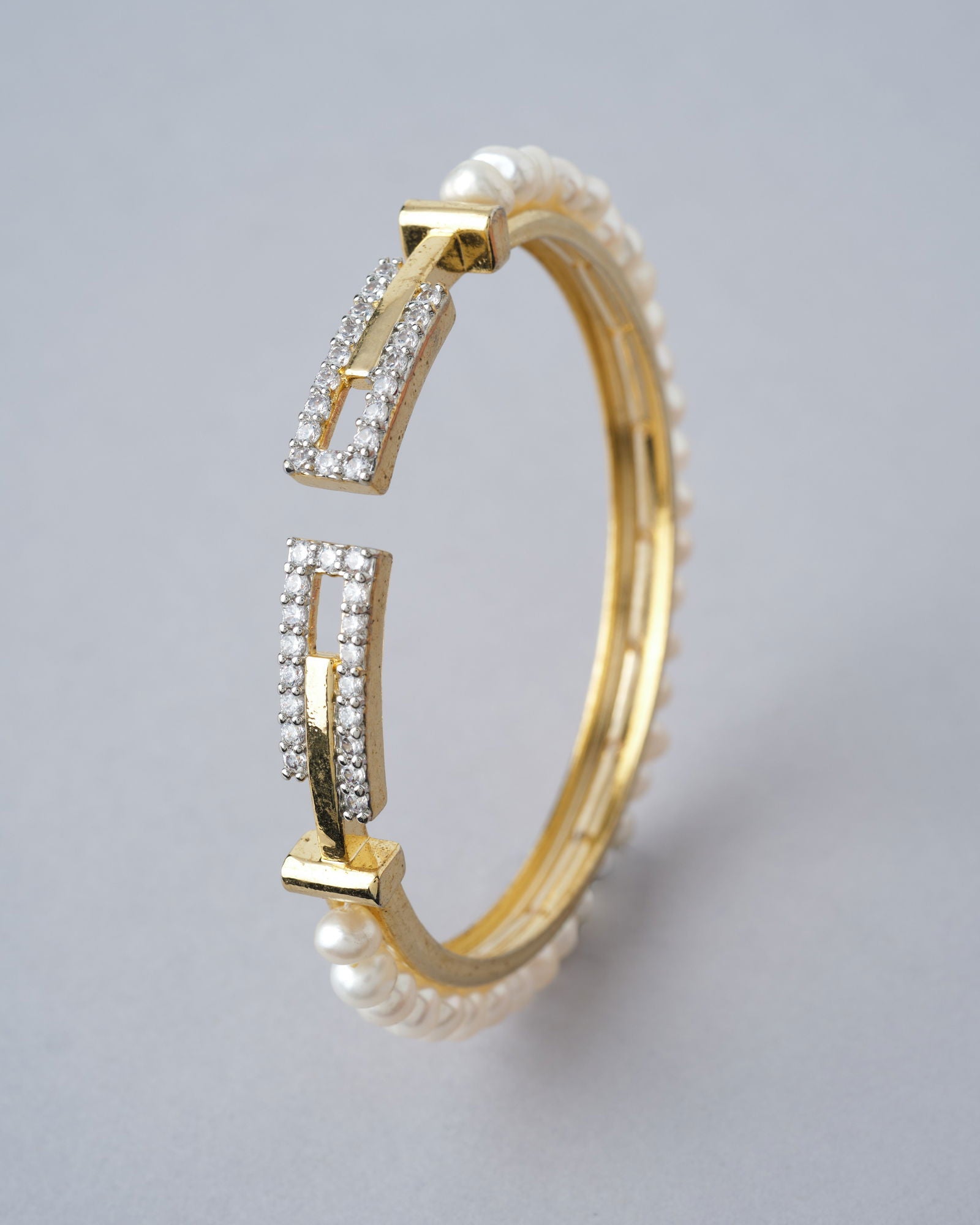 Pretty White Pearl Bangle - Chandrani Pearls