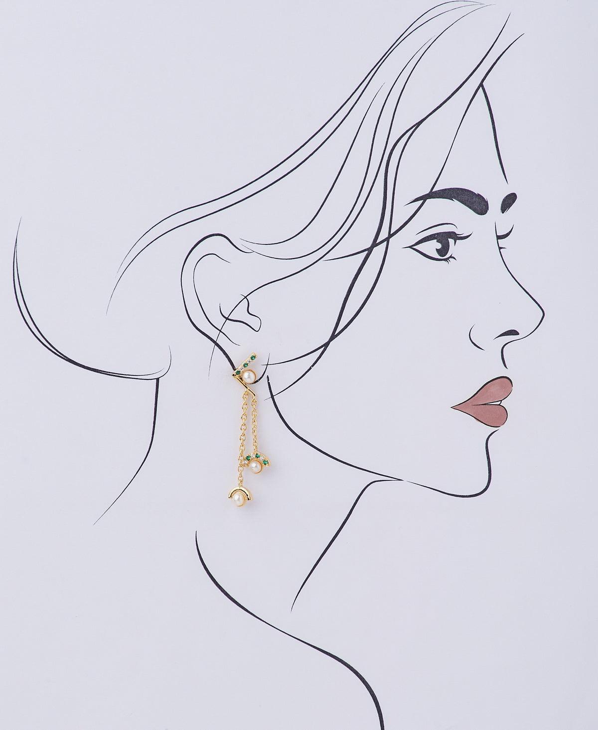 Pretty White Pearl Hang Earring - Chandrani Pearls