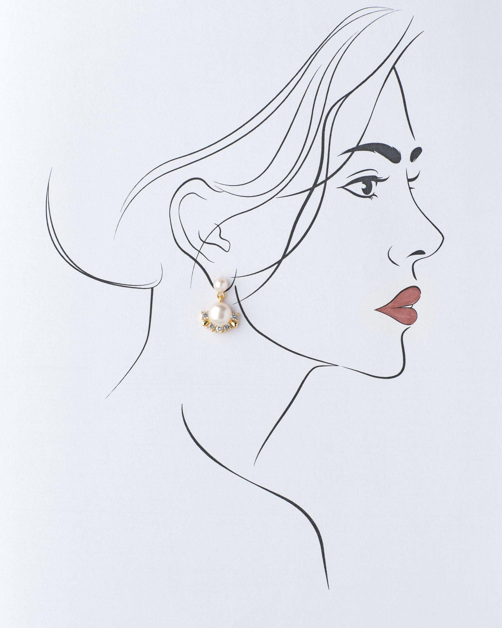 Pretty White Pearl Hang Earring - Chandrani Pearls