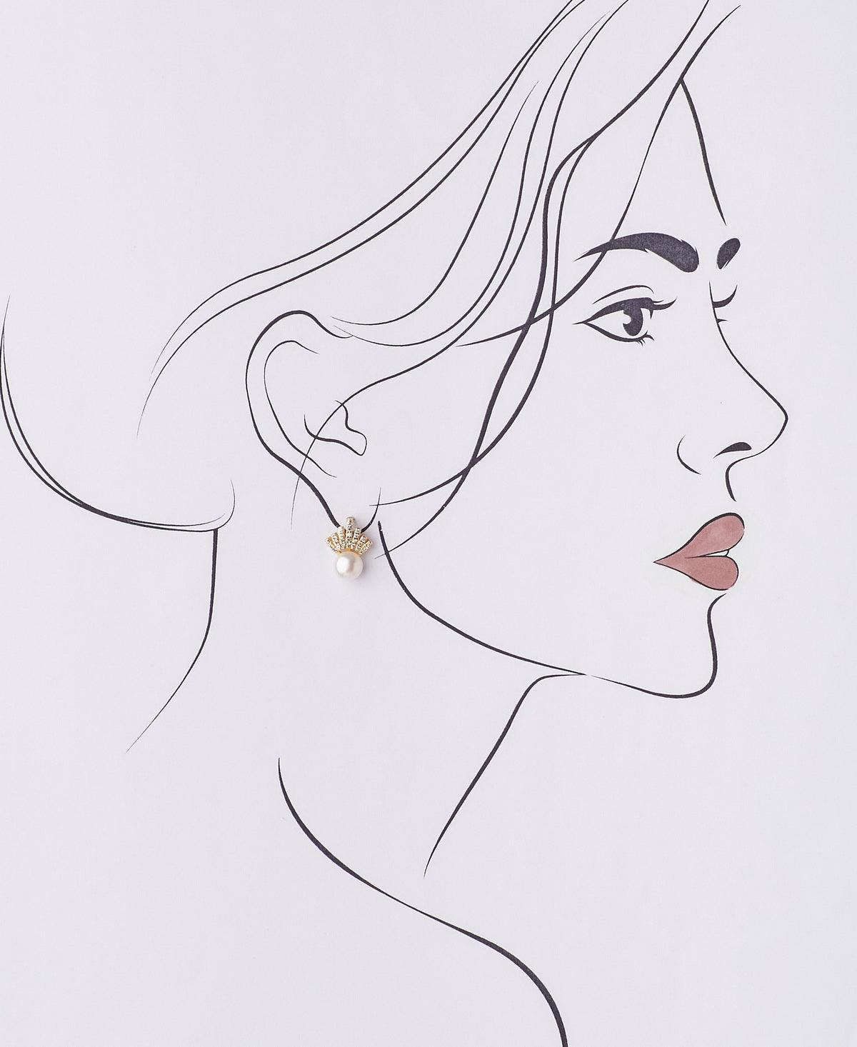 Pretty White Pearl Stud Earring - Chandrani Pearls