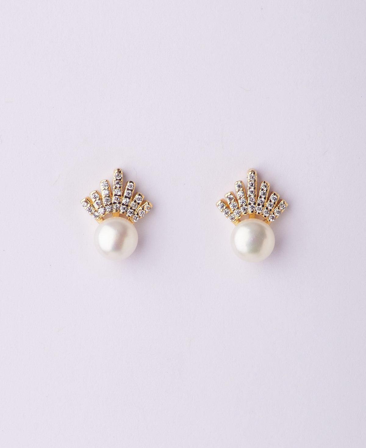 Pretty White Pearl Stud Earring - Chandrani Pearls