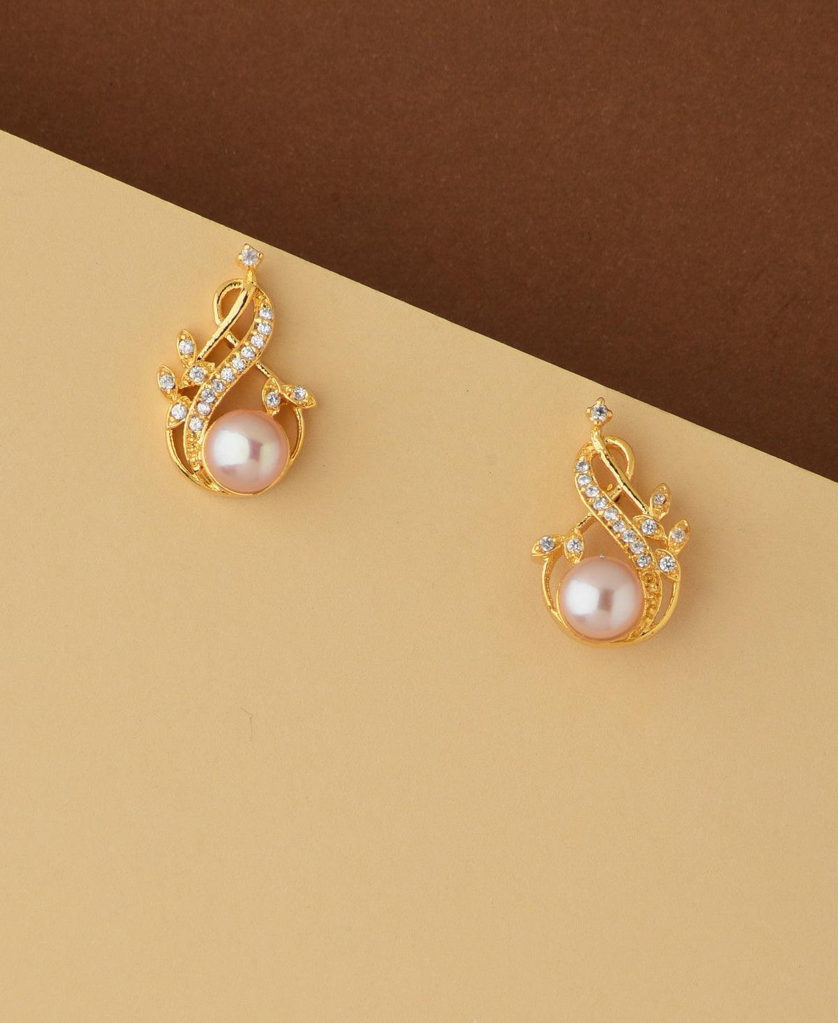 Pretty White Pearl Stud Earring - Chandrani Pearls