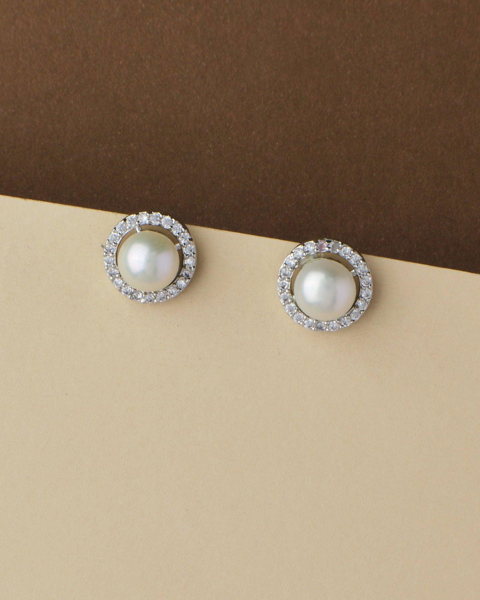 Pretty White Pearl Stud Earring - Chandrani Pearls