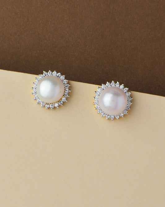 Pretty White Pearl Stud Earring - Chandrani Pearls