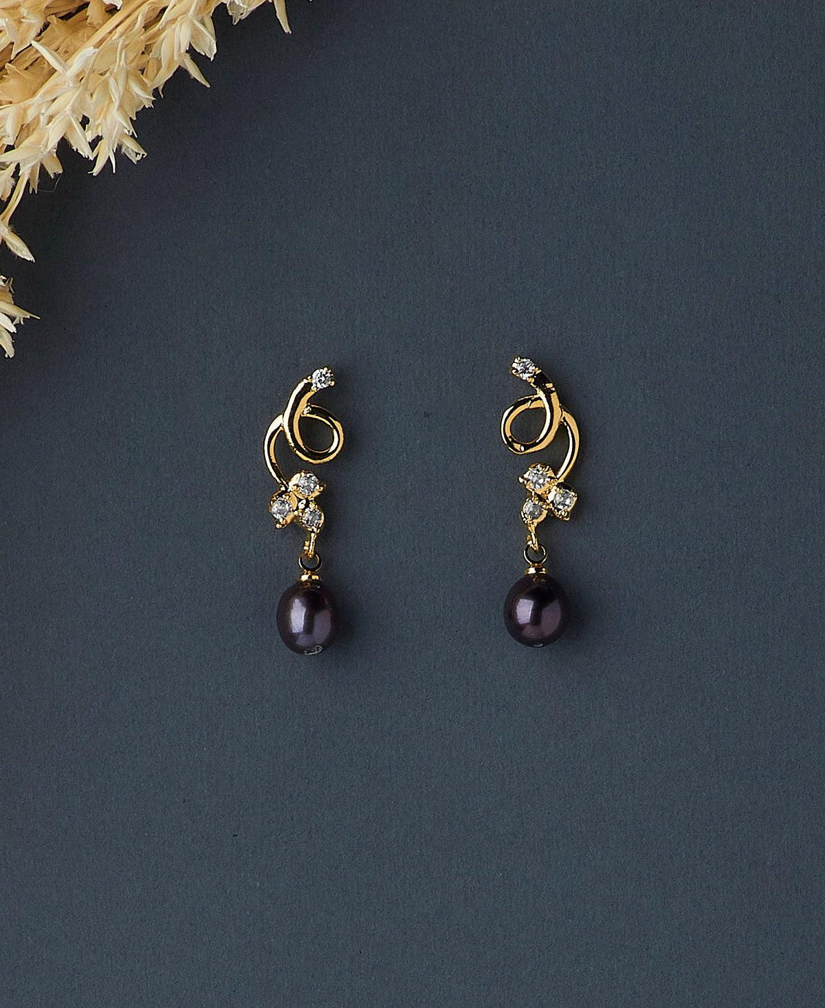 Pretty hanging drop pearl Earring - Chandrani Pearls