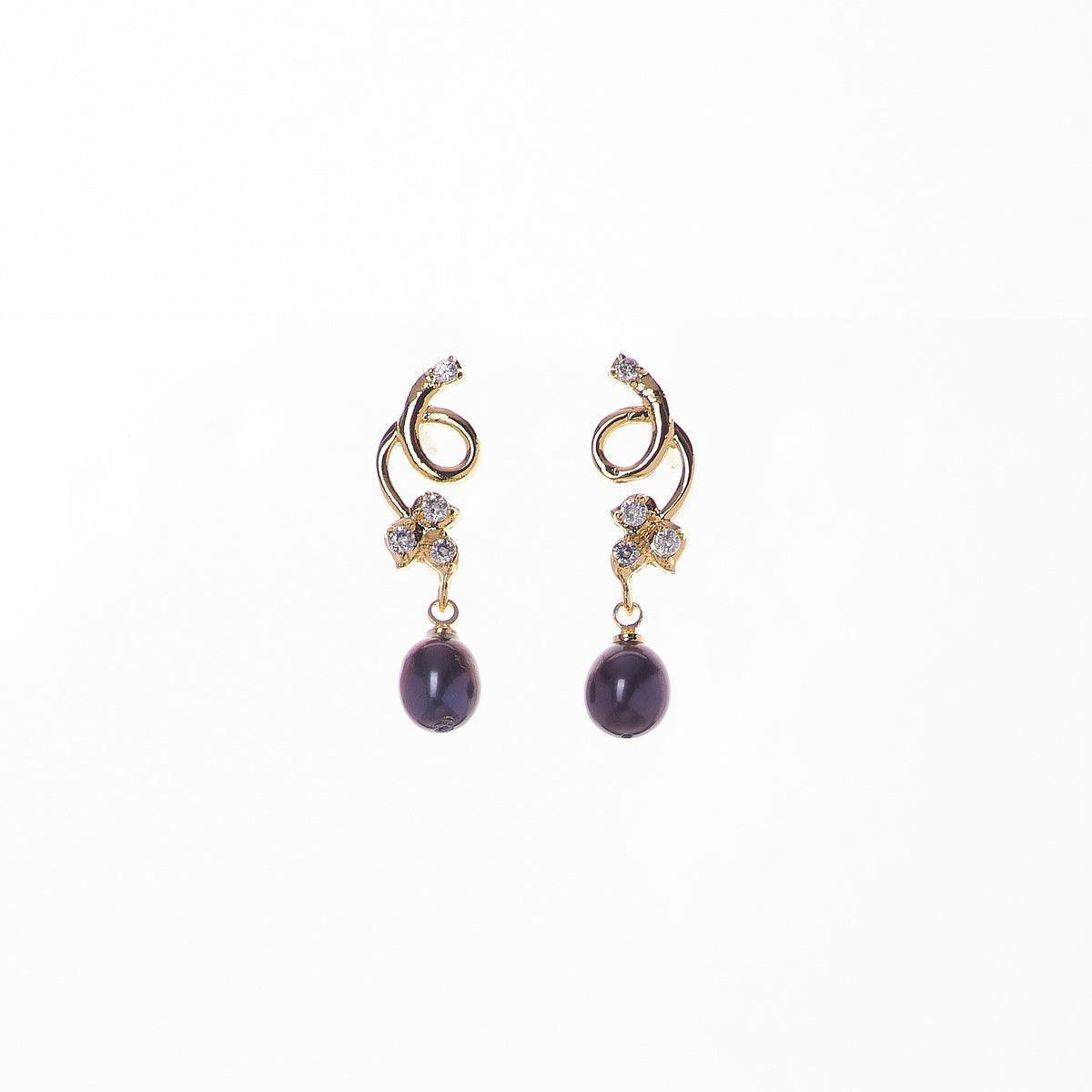 Pretty hanging drop pearl Earring - Chandrani Pearls
