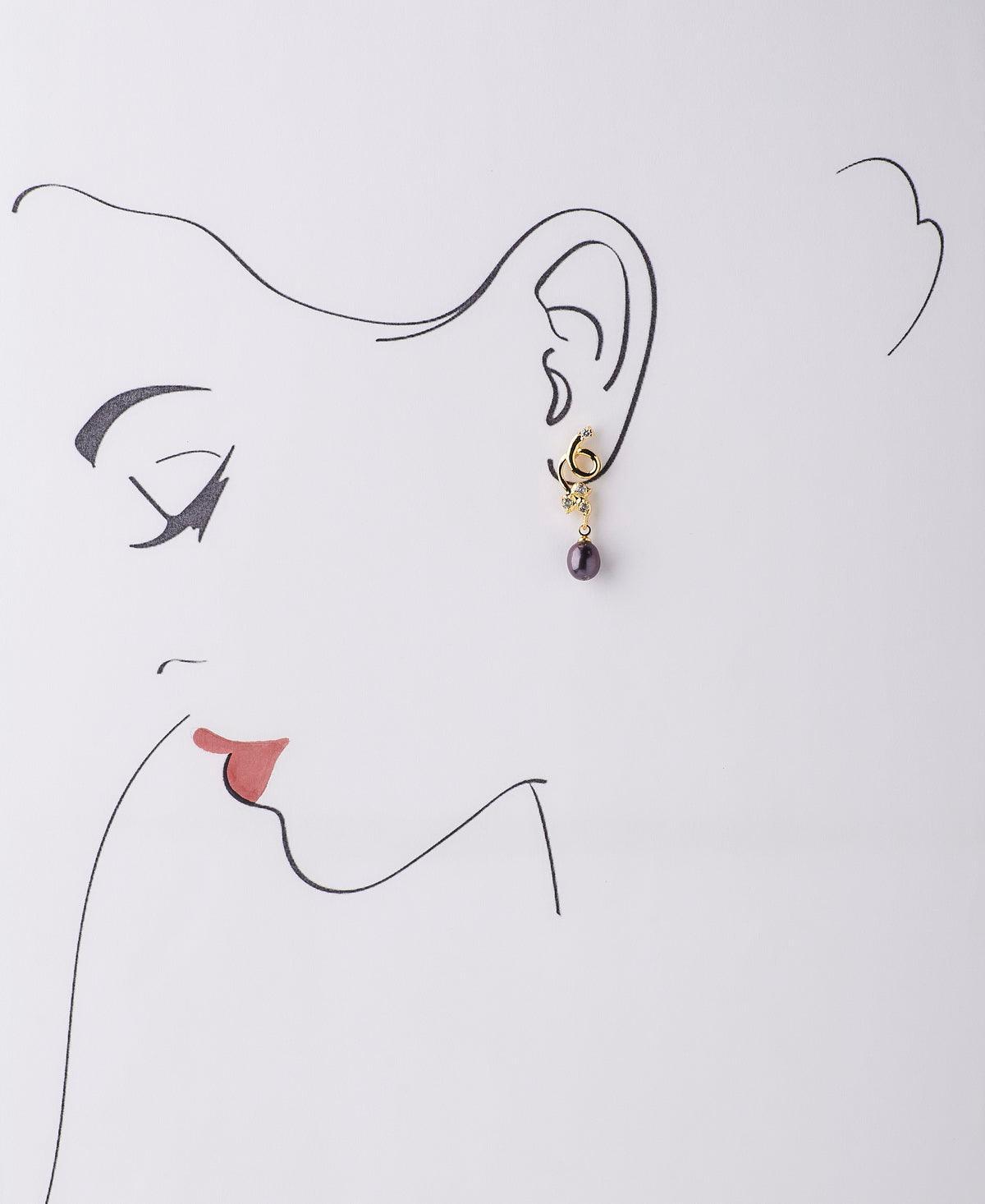 Pretty hanging drop pearl Earring - Chandrani Pearls