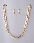 Quint Linear CZ Pendant Pearl Necklace Set - Chandrani Pearls