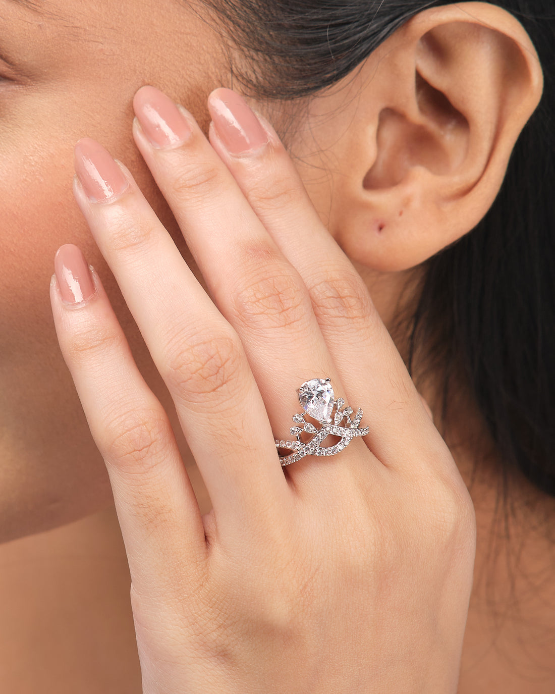 Vintage Romance CZ Ring in Demifine Sterling Silver