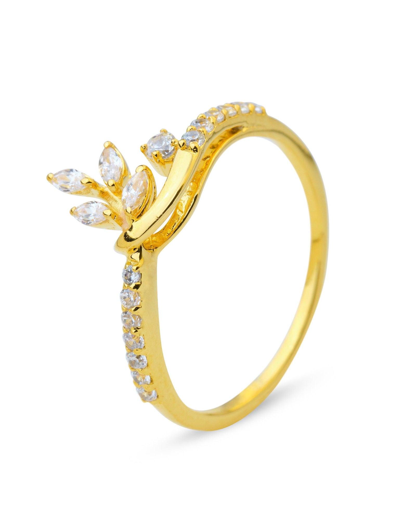 Radiance Floral 18Kt Gold & Diamond Ring - Chandrani Pearls