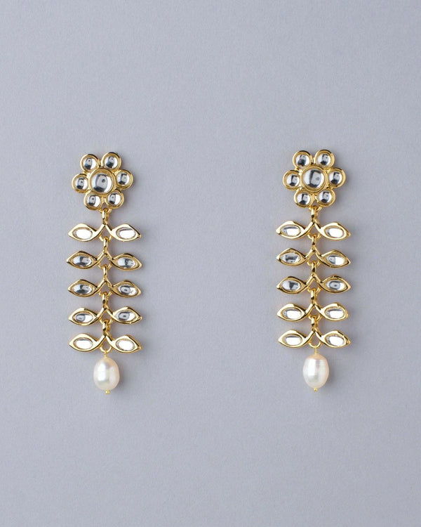 Radiant Floral Antique Jhumkas - Chandrani Pearls