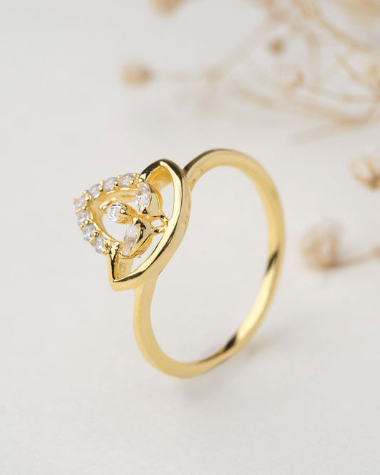 Radiant Linear 18Kt Gold & Diamond Ring - Chandrani Pearls