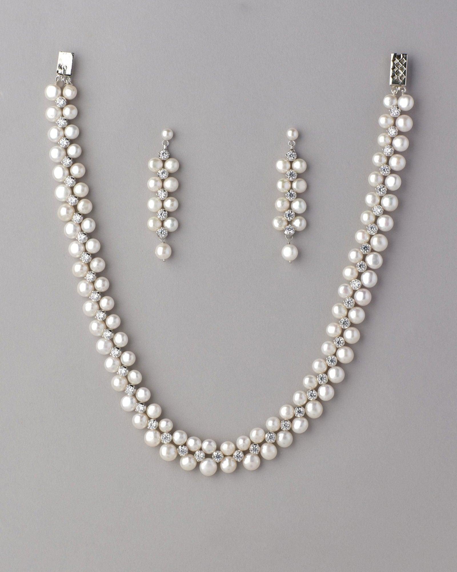 Ravishing AD Pearl Necklace Set - Chandrani Pearls
