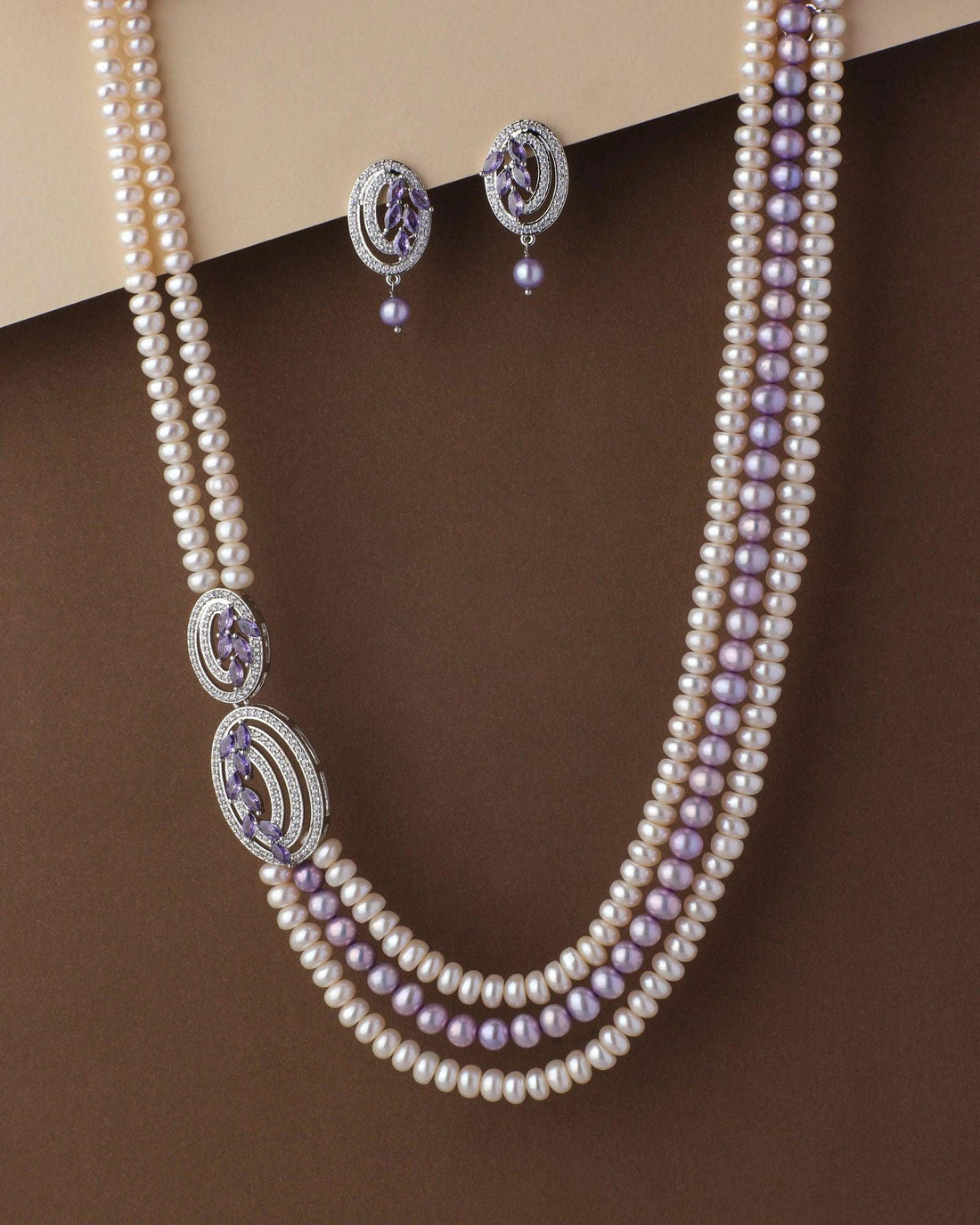 Ravishing AD Pearl Necklace Set - Chandrani Pearls