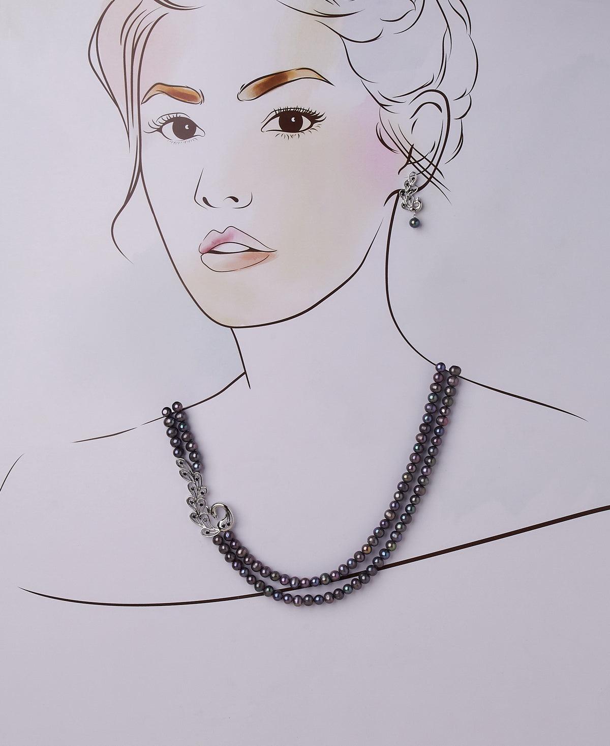 Ravishing Peacock Real Pearl Necklace Set - Chandrani Pearls
