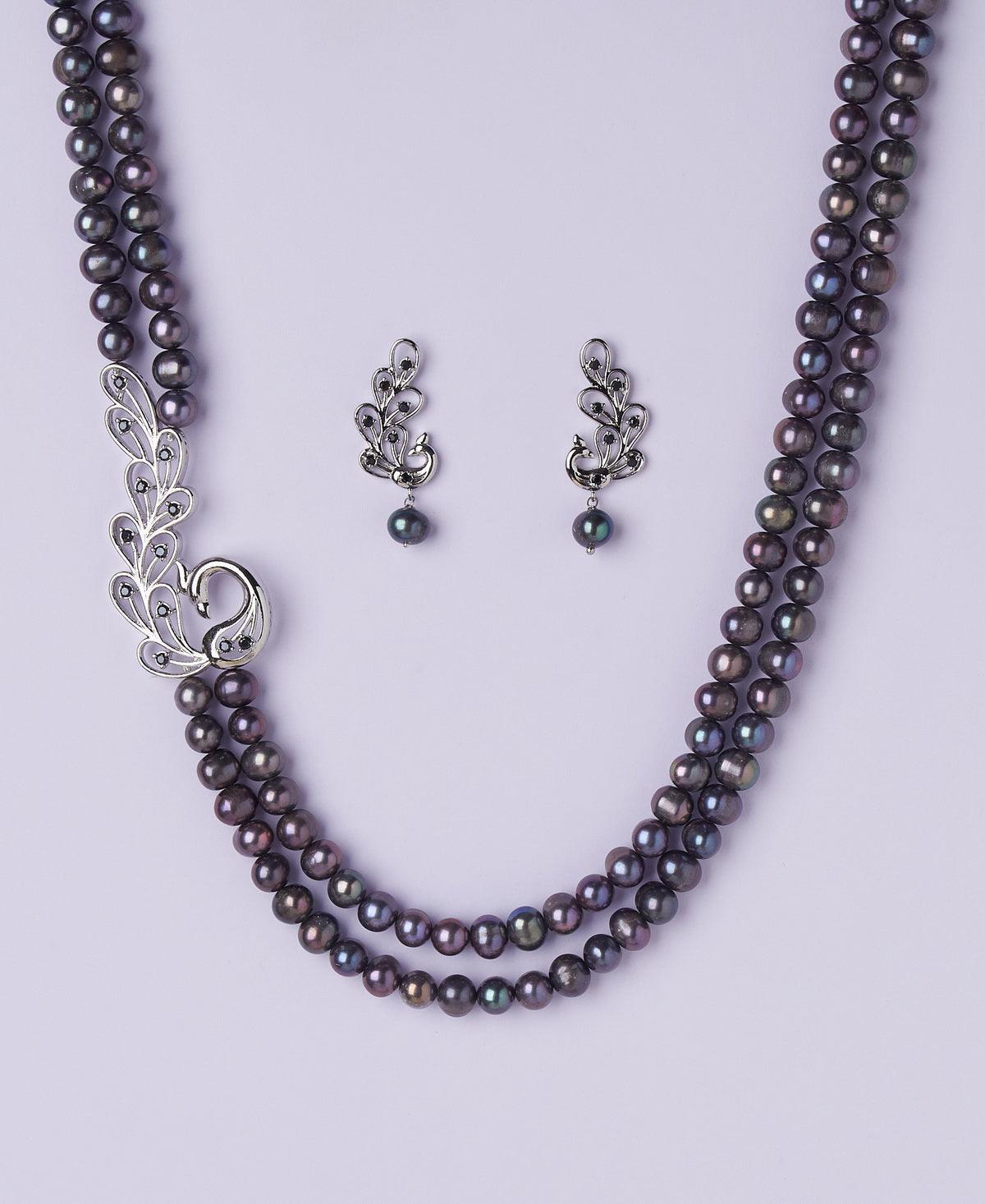Ravishing Peacock Real Pearl Necklace Set - Chandrani Pearls
