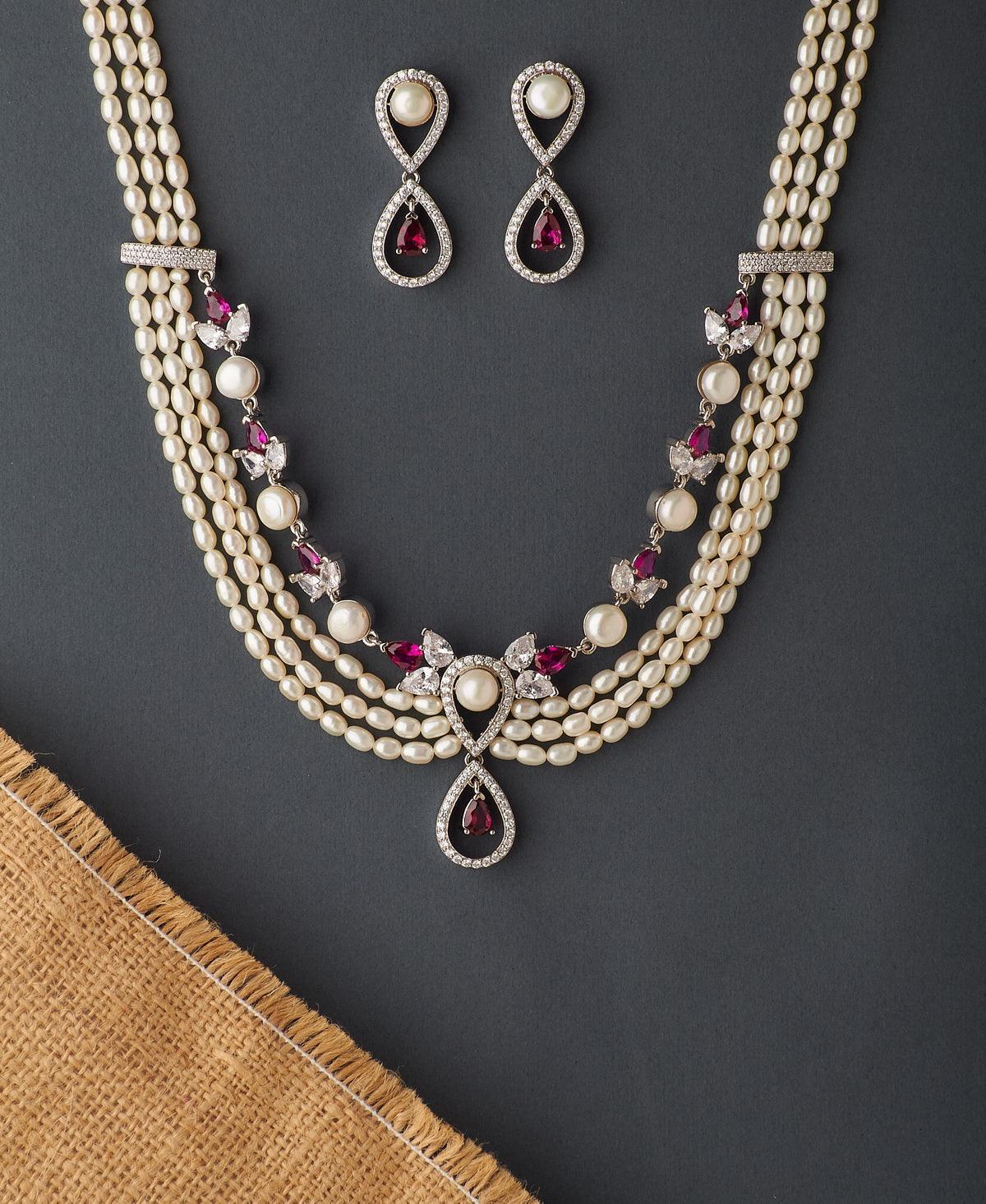 Ravishing Real Pearl Necklace Set - Chandrani Pearls