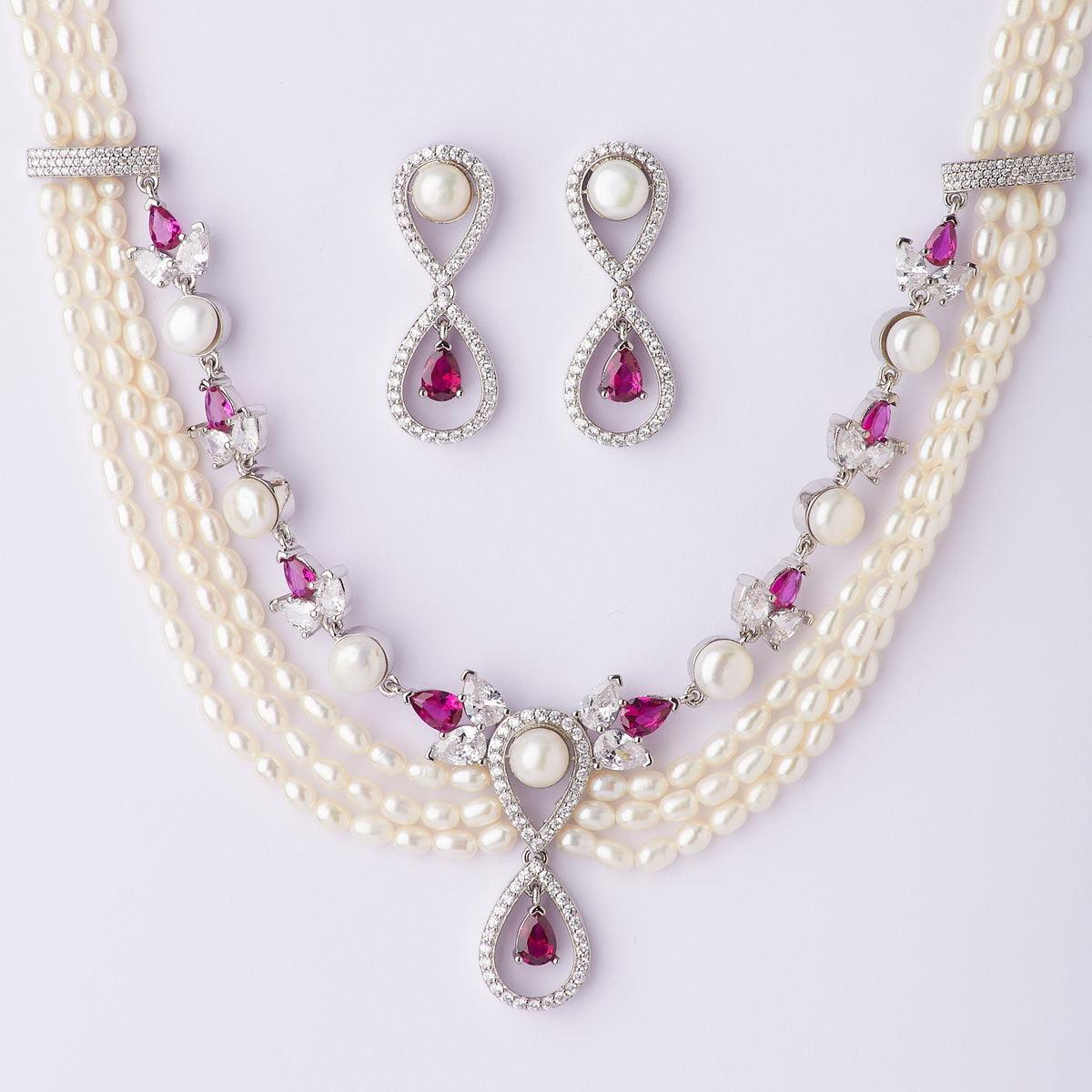 Ravishing Real Pearl Necklace Set - Chandrani Pearls
