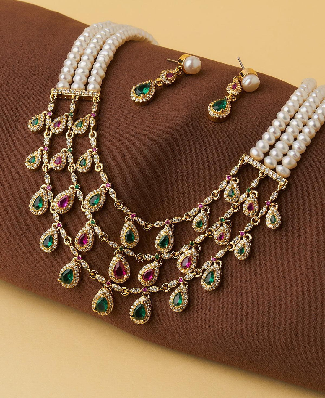 Ravishing Real Pearl Necklace Set - Chandrani Pearls